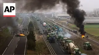 Farmers in Spain protest for second day with tractors entering Barcelona