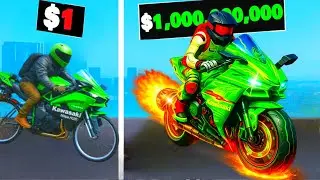 $1 to $1,000,000,000 KAWASAKI BIKE in GTA 5! 💰 | Shinchan & Chop