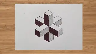 3d drawing || Geometric drawing tutorial || Plus sign ||