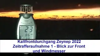 Kaltfrontverlauf Zeynep 2022 im Zeitraffer - Blick Südwesten / Westen - Mascherode bei Braunschweig