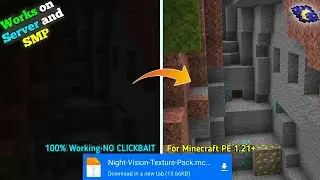 Night Vision Texture Pack For Minecraft PE 1.21+ | Minecraft Night Vision | Minecraft PE Mod