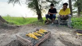 Grilled fish | outdoor cooking vlog |Beach side fish grilling