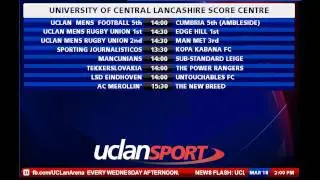 UCLan Score Centre - FIXTURES - 18 March 2015