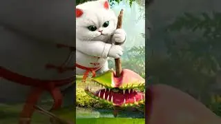 Baby Frog vs Giant Flytrap! 🐸🌱 | KungFu Cat Rescue #shorts
