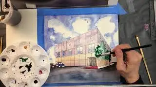 Drawing the Dunder Mifflin Paper Co. office building (video #6) finish painting