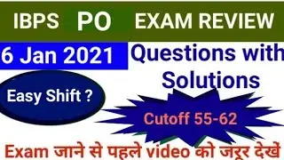 IBPS PO prelim exam Analysis 2021 ( 6Jan 2nd shift) | Asked Questions with Solve | Examtaker