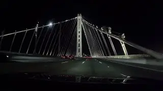 A night driving at San Francisco-Oakland Bay Bridge 
