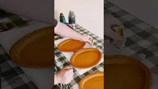 Cute Pumpkin made out of Dollar Tree platters