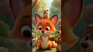 Coco shared his food 🦊🍎Sharing makes everyone happy ❤️#3Dcartoon# #childrensstories #kidsstory