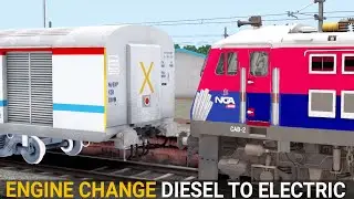 Diesel to Electric Engine Change | Train Simulator | Indian Train | Rail Road Games