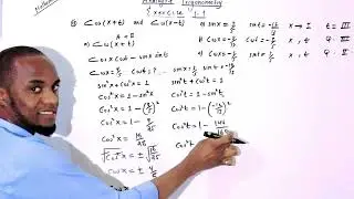 form 4 mathematics manhajka cusub chapter 1: Analaytic Trigonometry .lesson 2:Exercise 1.1 part two.