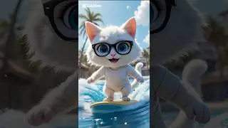Ai Cat Story 💢#shortfeed Miso The Surfing Cat 🌊🐾