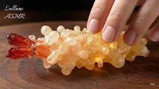 【ASMR】全部透明…クリスタル天ぷらをザクザク切る音が気持ちよすぎる