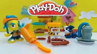 Play Doh Town de Hasbro   Set Obrero   Road Worker Set - Videos de Juguetes