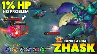1%HP NO PROBLEM !! ZHASK BEST BUILD AND GAMEPLAY 2021 ~ ZHASK MOBILE LEGENDS