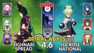 New 4.6 Spiral Abyss│Tighnari Spread & Sucrose National | Floor 12 - 9 Stars | Genshin Impact