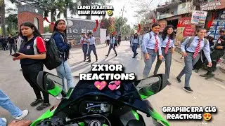Cute College Girls Shocking Reactions & Best Zx10r Reactions & Loudest Zx10r in Graphic era College😍