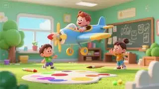 Paintbrush Plane to Play School | Nursery Rhymes & Kids Songs