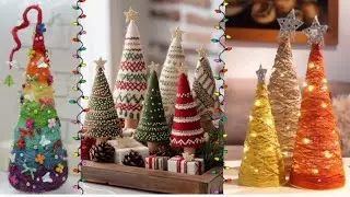 Arbolitos de navidad hechos de cuerda, lana e hilos perfectos para una decoración sencilla y bonita