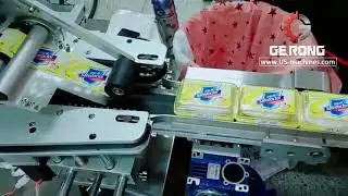 Soap bar plastic case box top side automatic flat labeling machine labeler line