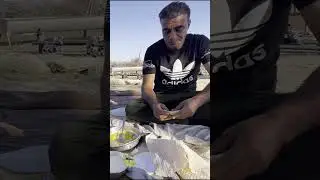 Nomadic village man eating breakfast #nomadic