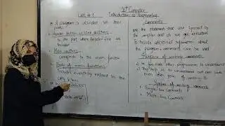 header, main section, body of main function