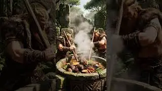 🔥 Lost Viking Tribe Cooks Giant Jungle Stew | Cinematic Island Survival #outdoorcooking