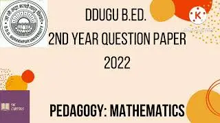 DDU B.ED. 2ND YEAR Question Paper 2022| #bed #dduttarpradesh #ddu_admission #dduexamdate2022 #ddu