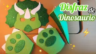 Cómo hacer un Disfraz de DINOSAURIO para niños, Máscara , Guantes y Cola con foamy | Momuscraft