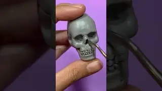 C&oacute;mo esculpir un cr&aacute;neo 💀 con arcilla polim&eacute;rica Sculpey #halloween #diademuertos