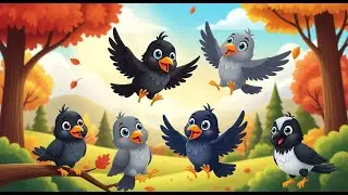 Five Little Crows Caw Caw Caw 🐦 | Nursery Rhymes for Kids & Baby Songs