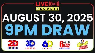 9PM PCSO LOTTO RESULTS TODAY AUGUST 30, 2025 | SWERTRES EZ2