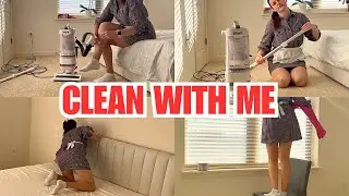 Relaxing Bedroom Cleaning ASMR | Clean With Me | Vacuuming Bed & Floor | Long Rubber Gloves