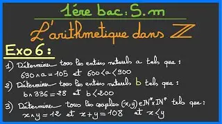 1ère bac SM : l’arithmétique dans Z ( Exercice 6 )