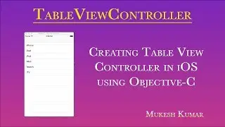 How to create Table View Controller iOS in Objective-C ?