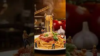 Miniature worker cooking Pasta! | Tiny Chefs at Work #miniature #cook #food #pasta