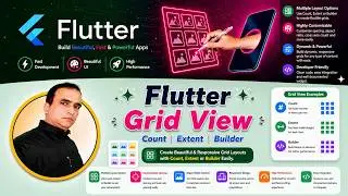 43. Flutter Grid View Widget with Count, Extent and Builder | Grid View Widget in Flutter