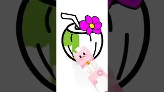 🌴 Coconut Drink Drawing | Easy & Colorful Art #funny #cute #train #viral #drawing
