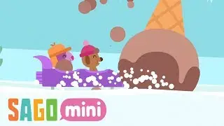 Playing Snow Sleds on Snow Day with Sago Mini World