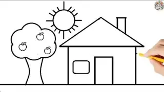 House drawing painting and colouring for kids and Toddler||