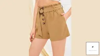 Button Front Belted Shorts