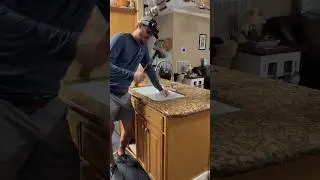 Granite demo #butcherblock #woodArt #install #kitchen #diy