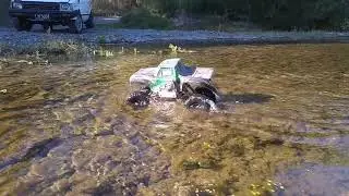 Himoto Colorado budget crawler goes wading (deepish)
