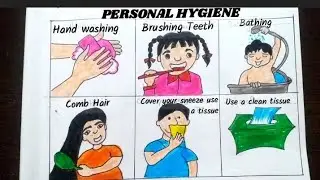 Personal Hygiene Drawing | Personal Hygiene Poster | Healthy Habits Drawing | Good Habits Poster