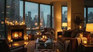 Midnight Rain in the City 🌃 Luxury Penthouse Ambience & Mellow Jazz | 3 Hours