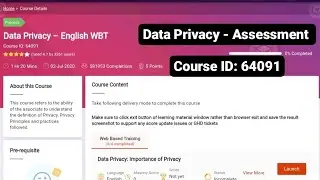 64091 | Data Privacy Assessment answers #iEvolve #TCS #tcs