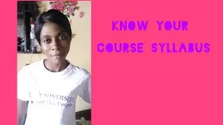 Know your course syllabus #uopeople