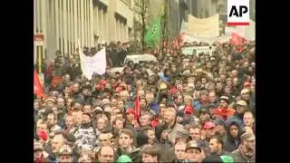 European steel workers protest EU emissions cuts