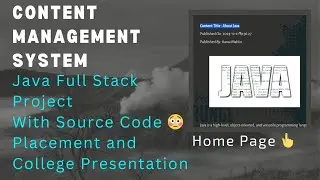 CMS - Content Management System Project With Java Source Code ||JSP Servlet JDBC MySQL Project