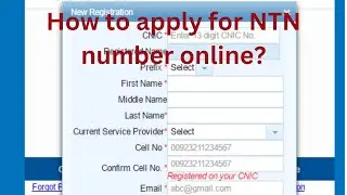 How to Create your NTN number with FBR online in PAKISTAN